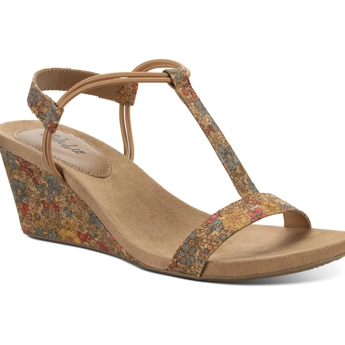Mulan Stretch T-Strap Wedges