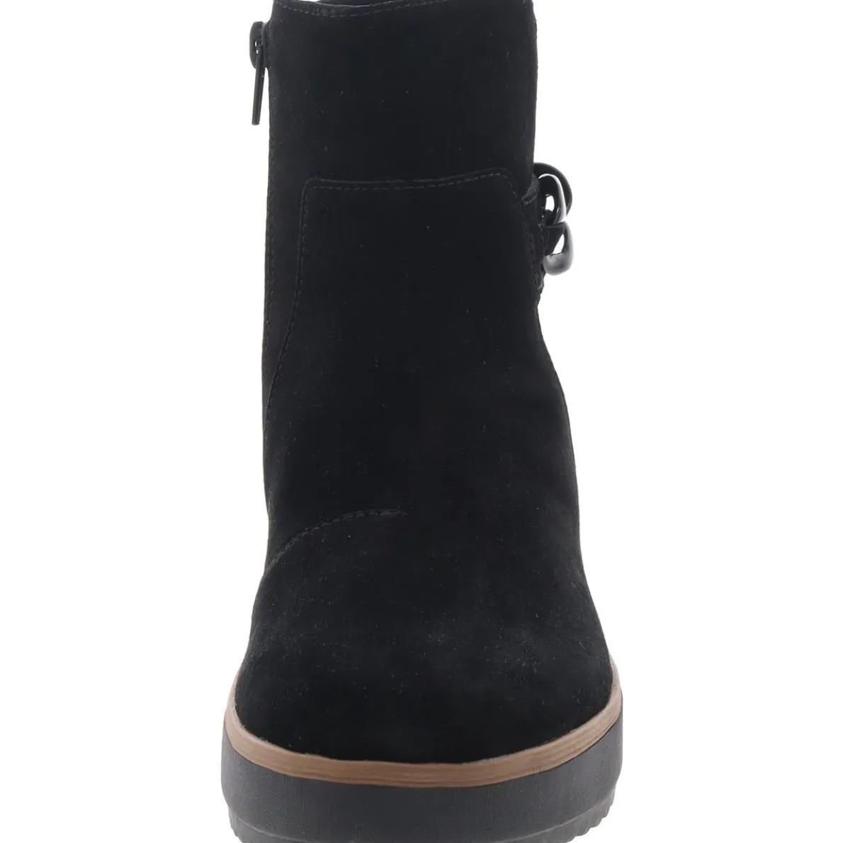 ZYLAH ROSE Leather Wedge Ankle Boots